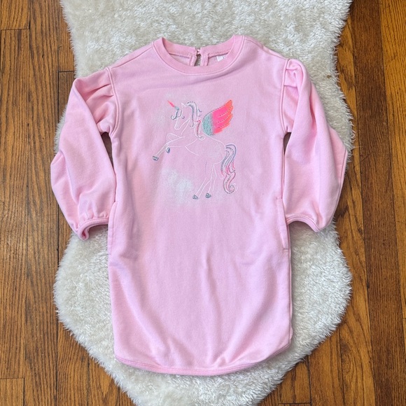 NWOT Gap Pink Unicorn Kids Dress with Packets - Picture 1 of 8